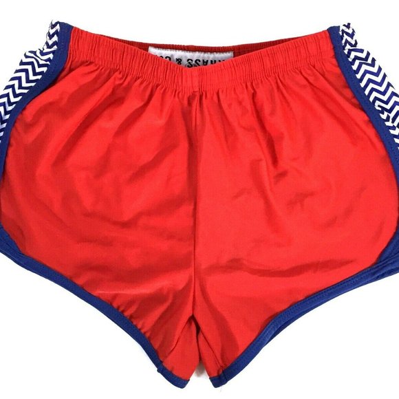 Krass & Co Making Waves Athletic Shorts Size XS Red Blue White - Picture 2 of 5
